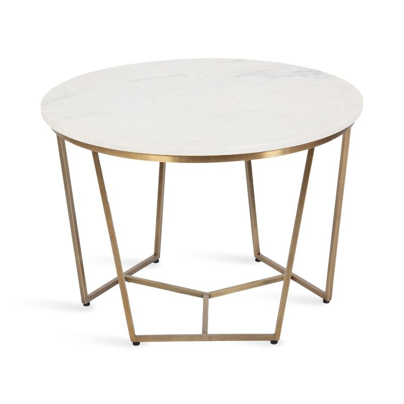 Kate and Laurel Solvay Round Metal Coffee Table, 26x26x18, Gold