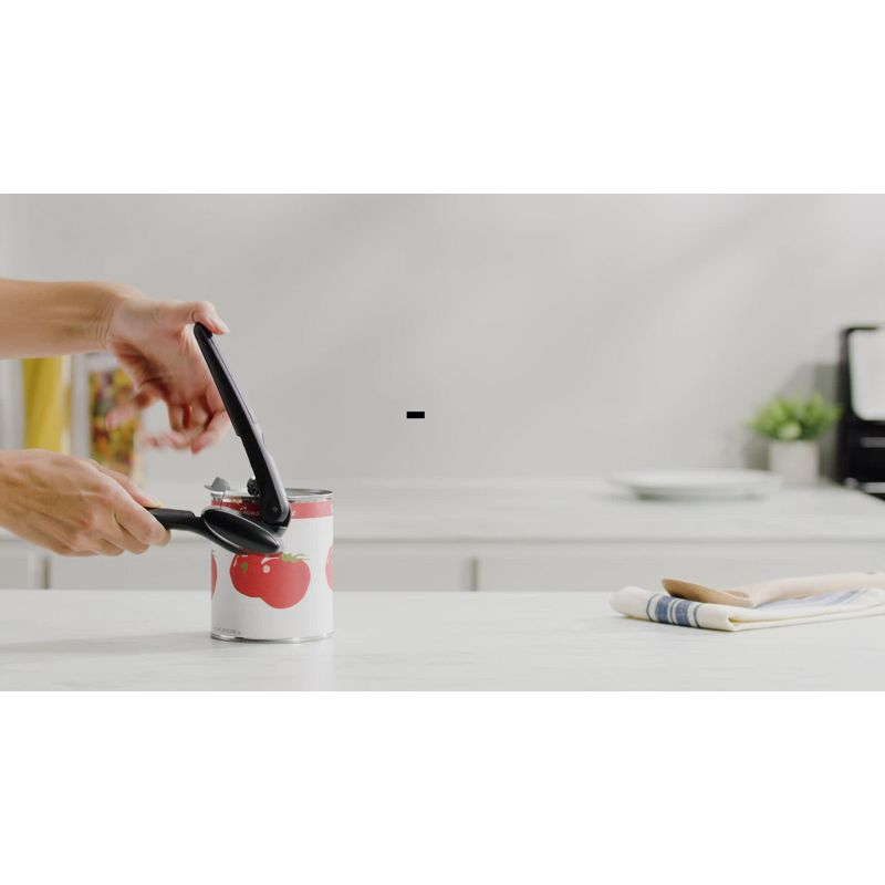 OXO Locking Can Opener: Manual Soft-Grip Handle, Stainless Steel, Black, Hand Wash, Freestanding, Lifetime Warranty