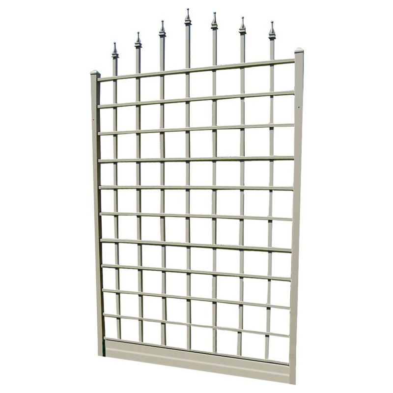 Dura-Trel Winchester 57"x95" PVC Vinyl Outdoor Garden Trellis Support for Vines, Climbing Plants, Flowers, & Vegetables w/Wall Mounting Screws, White