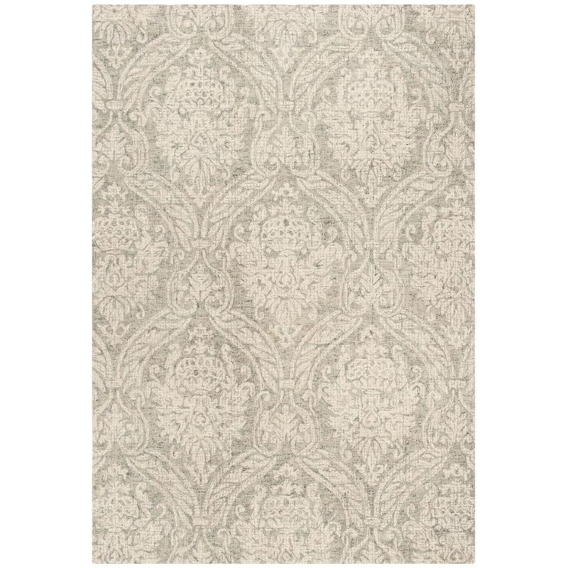 Rosemarie Abstract Handmade Tufted Wool Gray/Ivory Area Rug