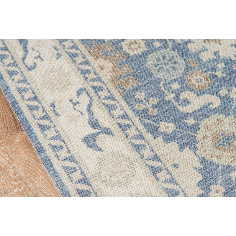 Momeni 6'6"x9' Anatolia Kylee Medallion Machine Loomed Area Rug Light Blue: Wool & Nylon, Low Pile, Indoor Use
