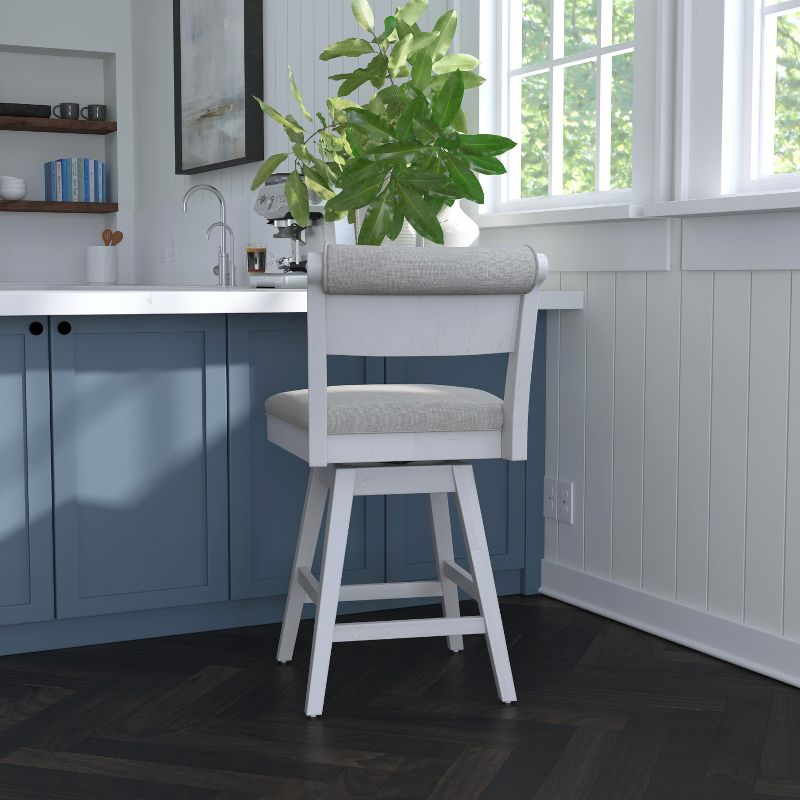 Clarion Counter Height Barstool Height Swivel with Footrest, Fog Gray Seat - Hillsdale Furniture
