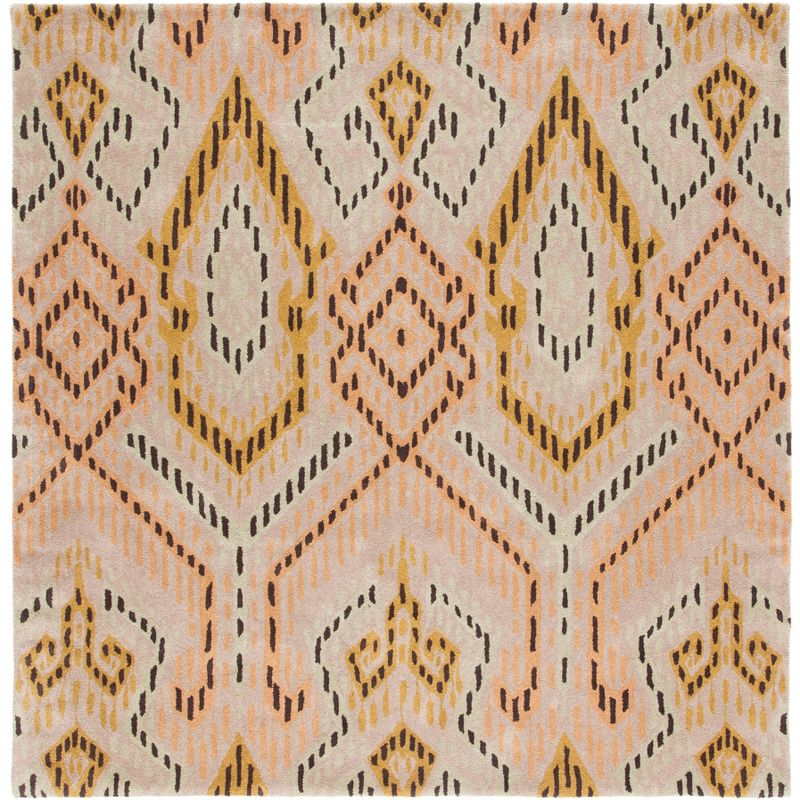 Wyndham WYD373 Hand Tufted Area Rug - Brown/Ivory - 7'x7' - Safavieh.