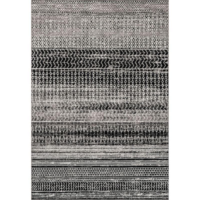 Nuloom Nova Striped 5x7 Indoor Area Rug for Living Room Bedroom Dining Room Kitchen, Dark Grey/Ivory