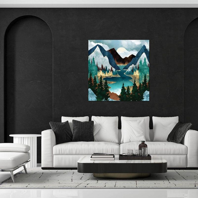 37" x 37" x 1.5" River Vista by SpaceFrog Designs Unframed Wall Canvas - iCanvas: Modern Style Digital Art, Nature Theme