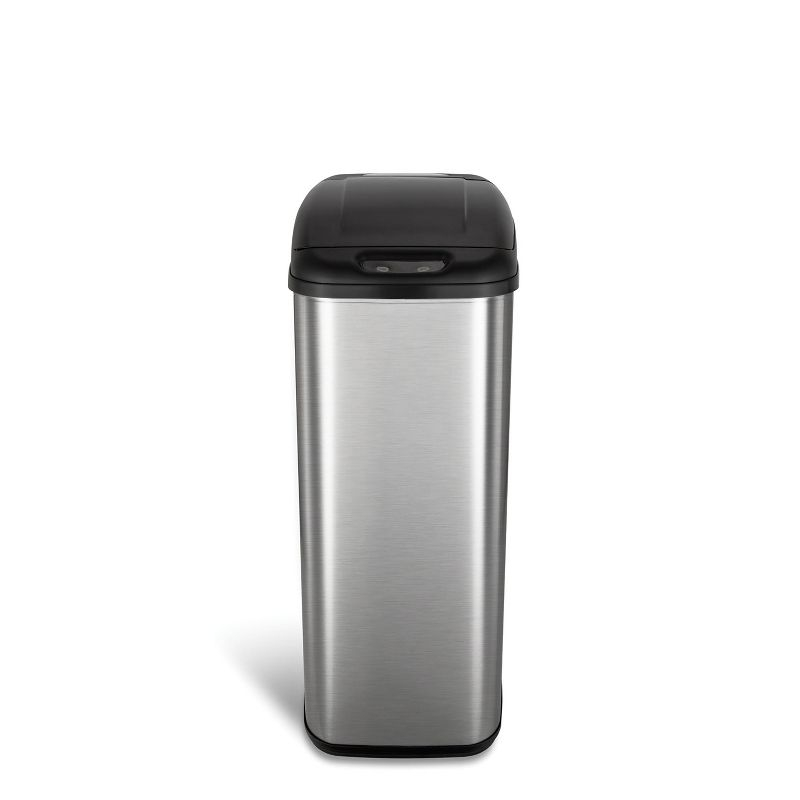Nine Stars 13.2gal/50L Motion Sensor Trash Can Silver: Stainless Steel, Hands-Free, Quiet Closing, Fingerprint-Resistant