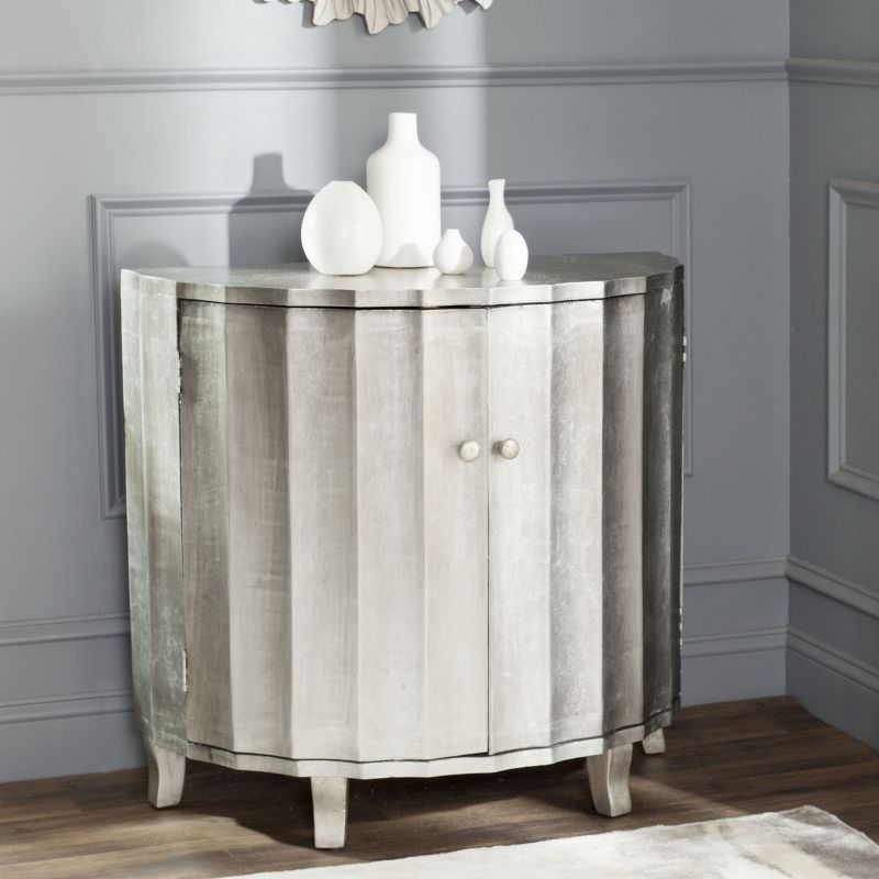 Rutherford Demilune Cabinet - AMH1516 - Silver - Safavieh Couture