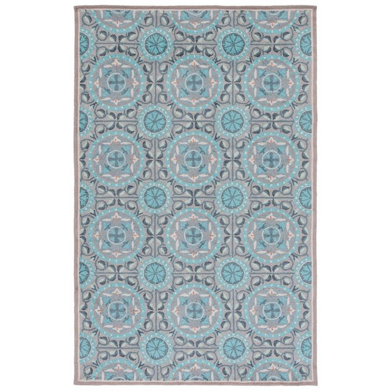 Four Seasons FRS485 Hand Hooked Area Rug - Mint/Aqua - 6'x9' - Safavieh.