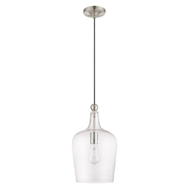 Livex Lighting Art Glass 1 - Light Pendant in  Brushed Nickel