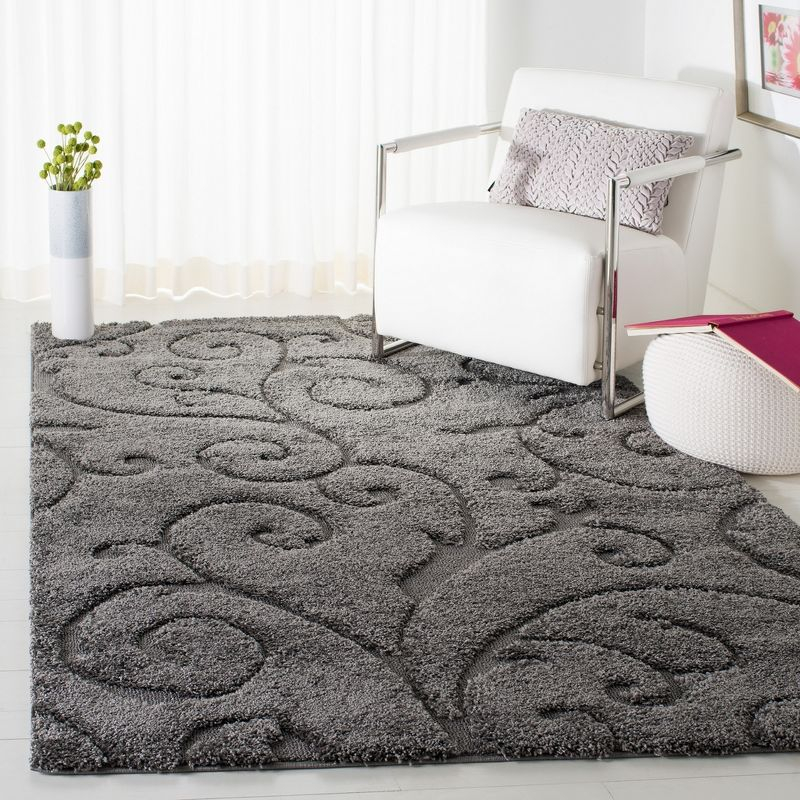 Florida Shag SG455 Power Loomed Indoor Area Rug - Grey - 5'3"x7'6" - Safavieh.