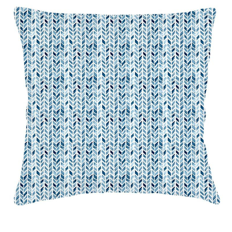 Indigo Chevron Velvet Pillow 20x20 20x20 / Down