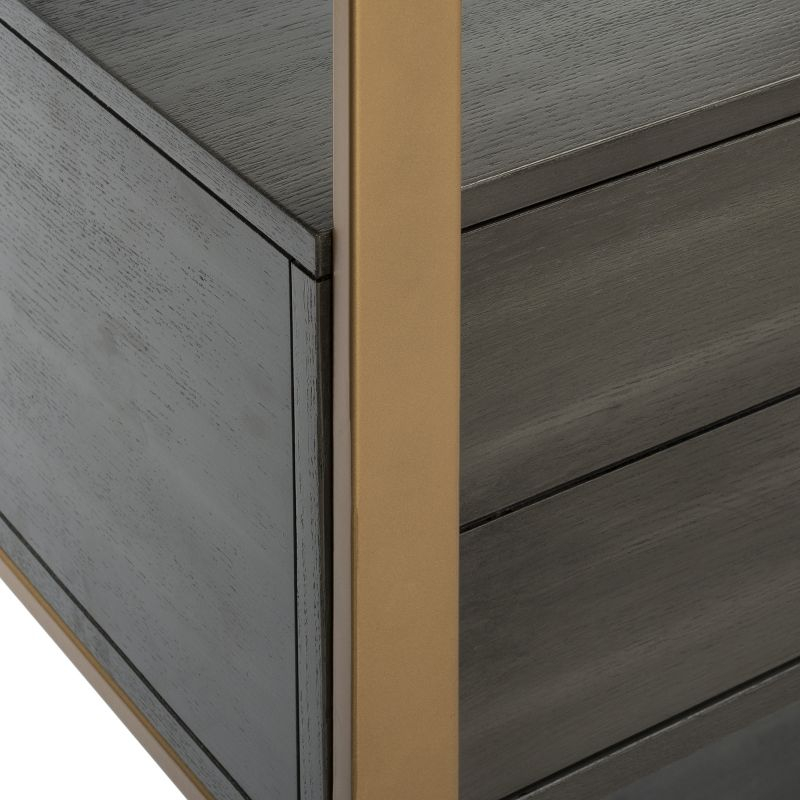 Skylar 4 Tier 1 Drawer Etagere - Gold / Grey - Safavieh