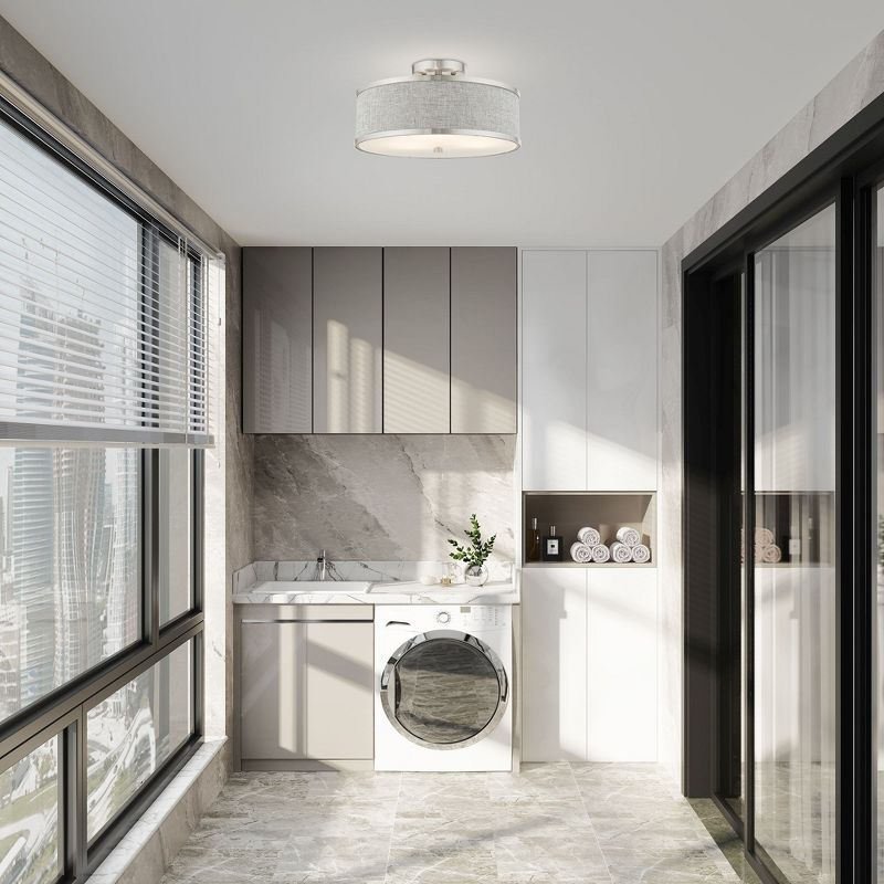 Livex Lighting Park Ridge 3 - Light Semi-Flush Mount in  Brushed Nickel