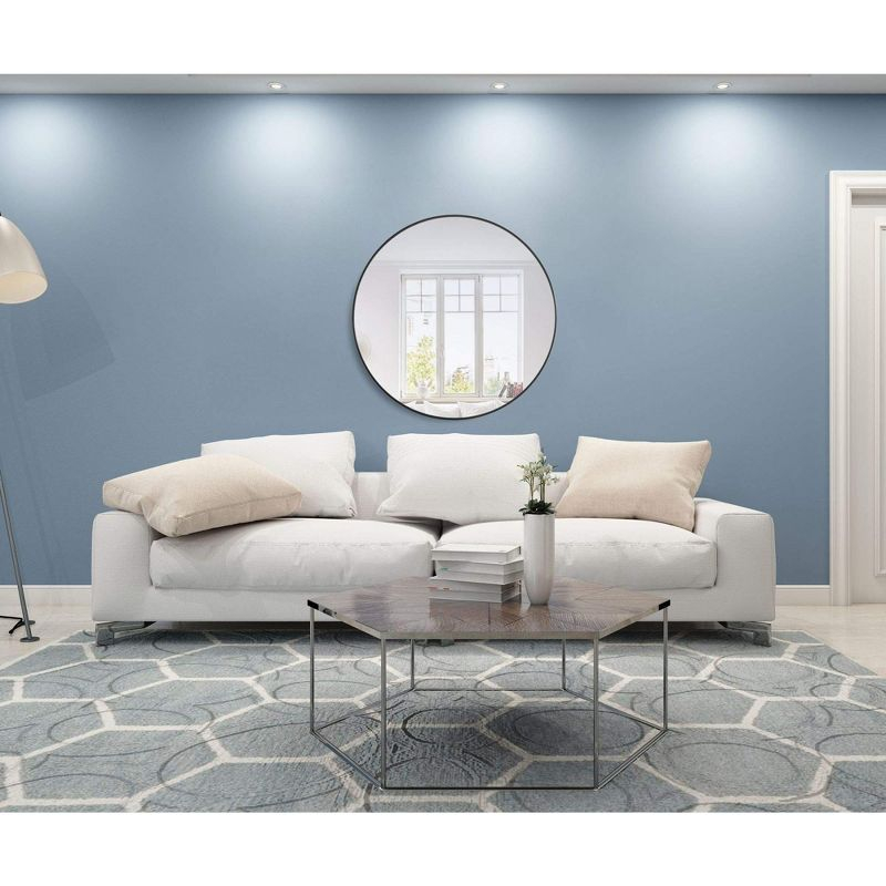 Elegant Lighting Metal frame Round Mirror 42 inch Silver finish