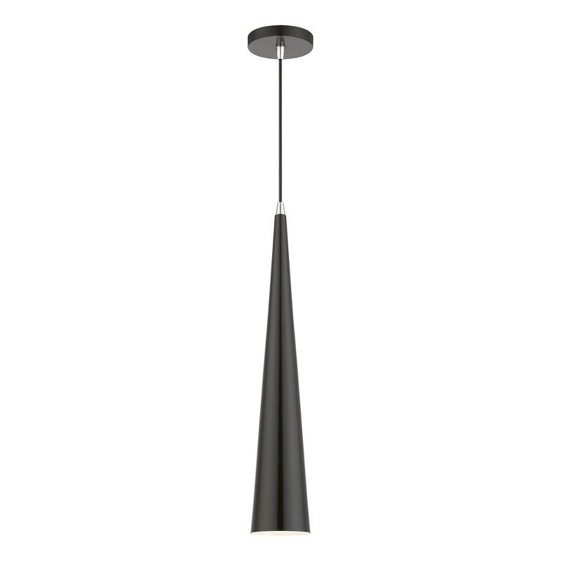 Livex Lighting Andes 1 - Light Pendant in  Shiny Black/Polished Chrome