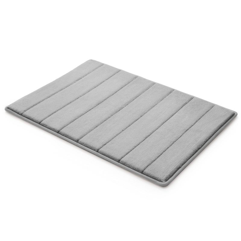 17"x24" Quick Dry Memory Foam Luxury CoreTex Bath Rug Rug Runner Light Gray - Microdry