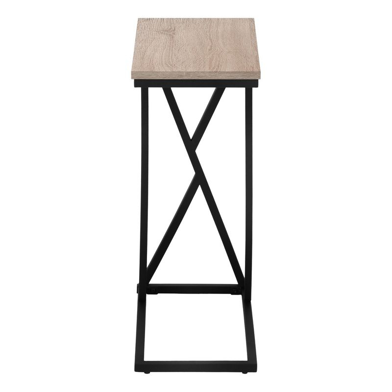 Monarch Specialties ACCENT TABLE - 25"H / DARK TAUPE / BLACK METAL