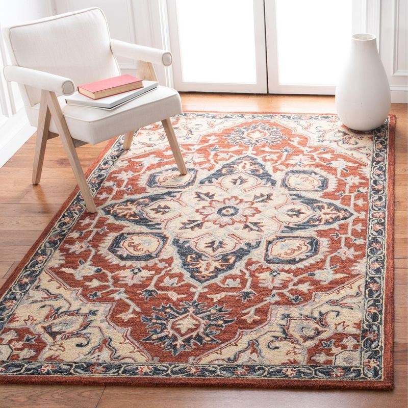 Heritage HG922 Hand Tufted Area Rug - Red/Black - 4'x6' - Safavieh.