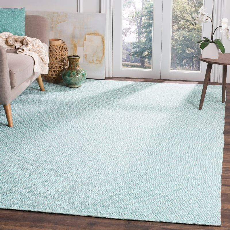 Montauk MTK515 Hand Woven Area Rug - Ivory/Aqua - 6'x6' - Safavieh.