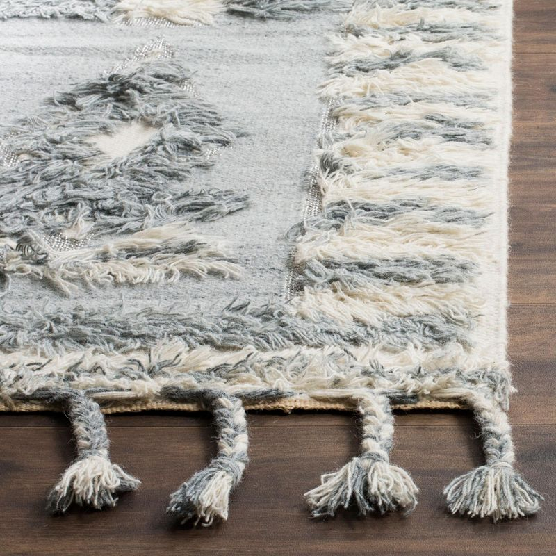 Kenya KNY601 Hand Knotted Area Rug - Grey/Ivory - 6'x9' - Safavieh.