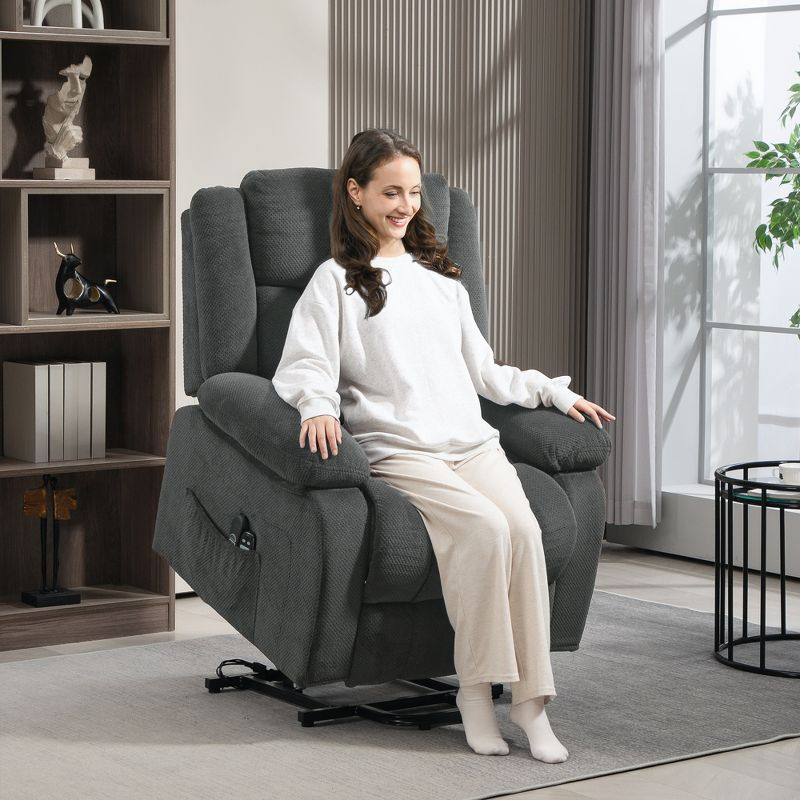 HOMCOM Power Lift Recliner Chair with Massage and Heat, Electric Lift Chair for Elderly, Gray