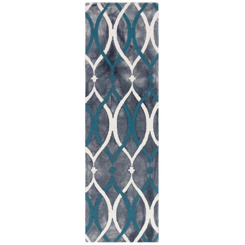 Dip Dye DDY534 Hand Tufted Runner Rug - Grey/Ivory Blue - 2'3"x14' - Safavieh.