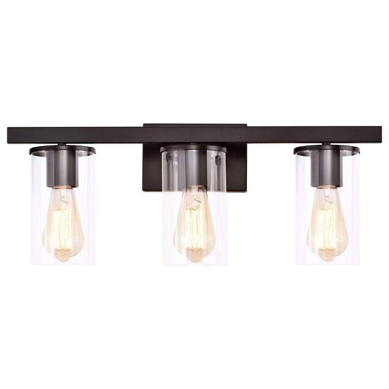 C Cattleya 3 Light Bathroom Vanity Light Oil-rubbed Bronze with Glass Shade
