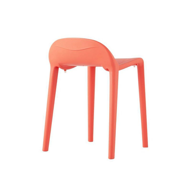 2pc Joyous Short Stools - Salmon - Lagoon: Resin, Contoured, No Assembly, Patio-Compatible