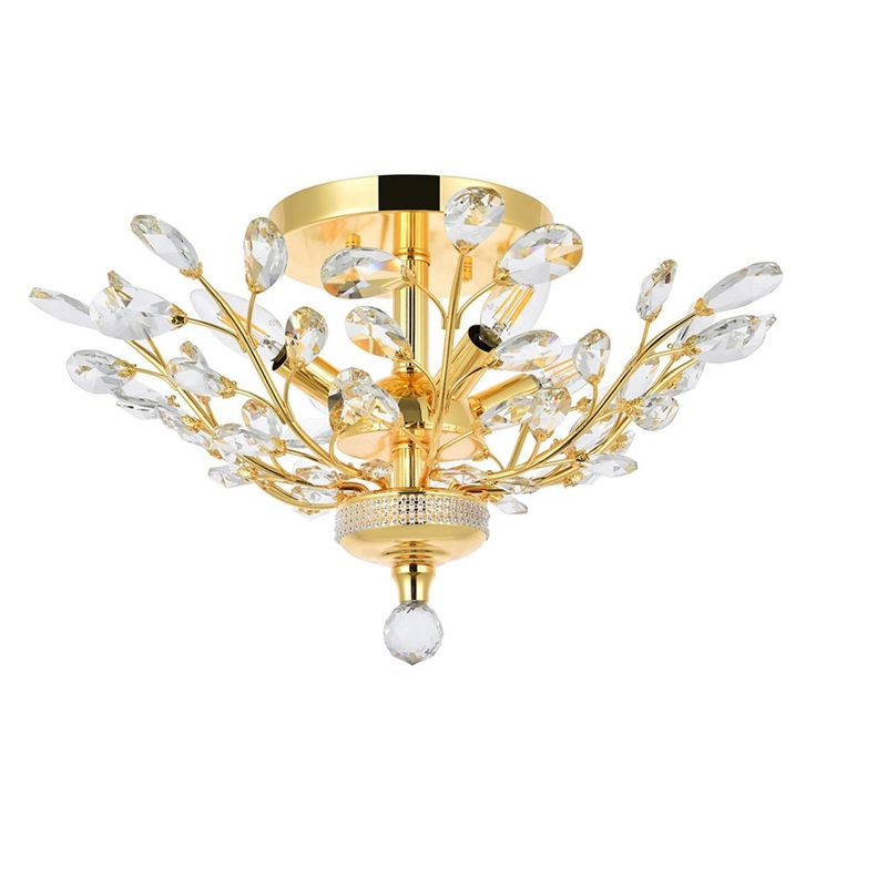 Elegant Lighting Orchid 4 light Dark Bronze Flush Mount Clear Royal Cut Crystal
