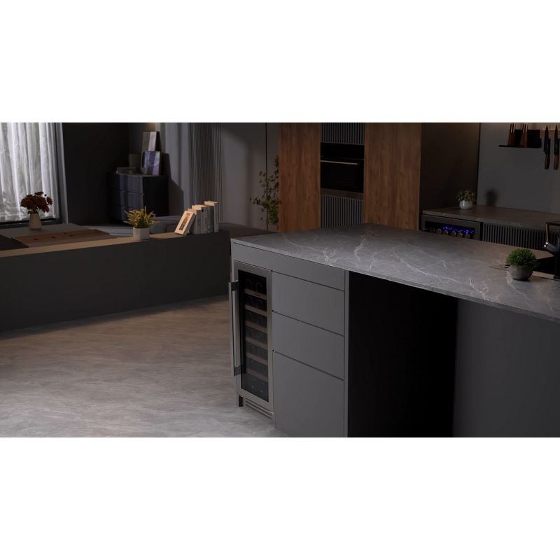 Ca'Lefort 15 inch Wine Refrigerator, 33 Bottle Wine Cooler Freestanding & Built-in