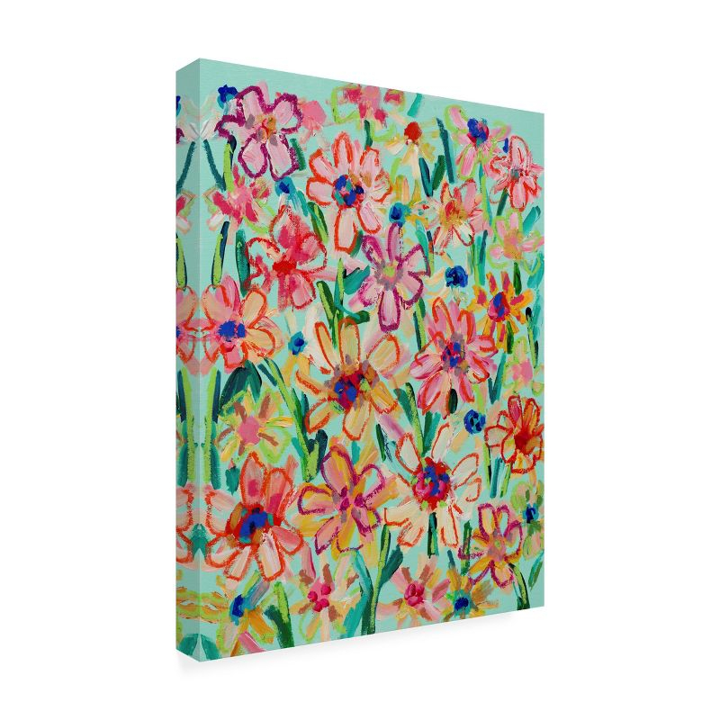 Trademark Fine Art - Carrie Schmitt Daisy Days Canvas Art - 14 x 19