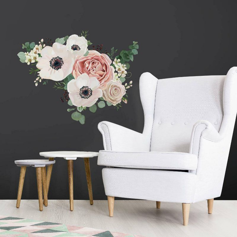 Fresh Floral Peel and Stick Giant Wall Decal - RoomMates: Vinyl, Self-Adhesive, Modern Decor, 7 Pieces
