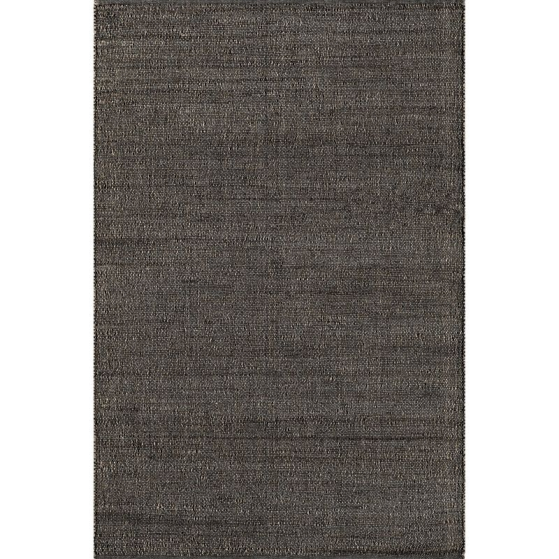Nuloom 6x9 Elfriede Jute & Cotton Hand Woven Indoor Area Rug, Charcoal, Solid Rustic Farmhouse Style Natural Fiber Bedroom, Living Room,