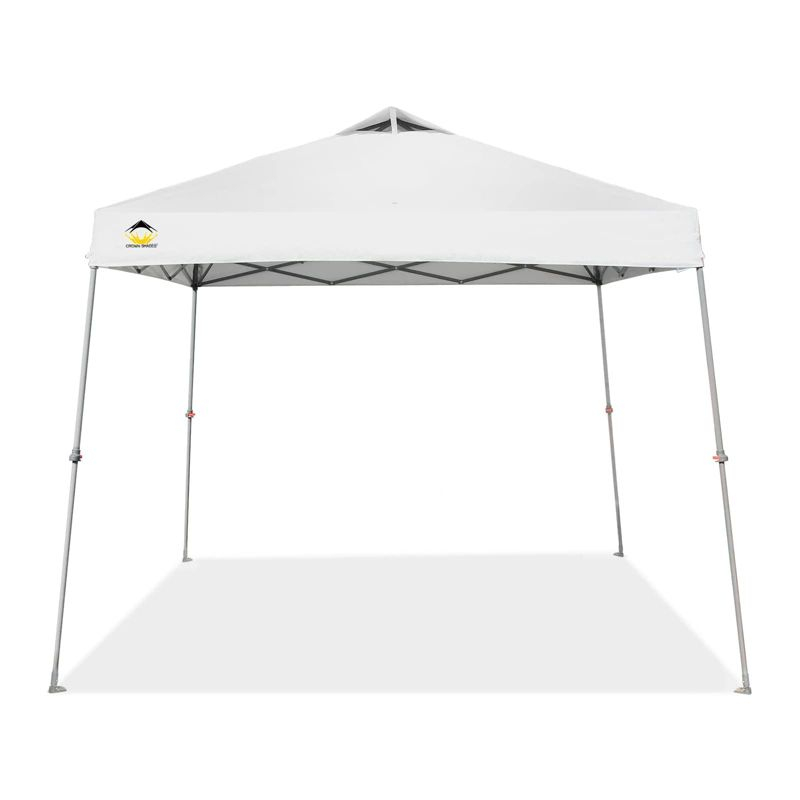 9x9 Pop Up Canopy Tent with Roller Bag – Slant Leg Outdoor Shade for Events & Camping White