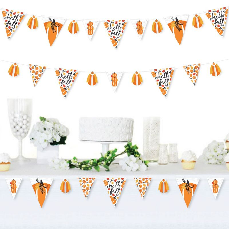 Big Dot of Happiness Fall Pumpkin - DIY Halloween or Thanksgiving Party Pennant Garland Decoration - Triangle Banner - 30 Pieces