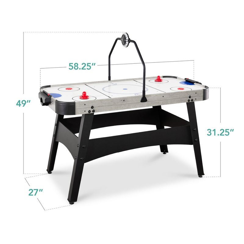 Best Choice Products 54in Air Hockey Game Table w/ LED Lights, Scoreboard, Powerful Motor - Gray