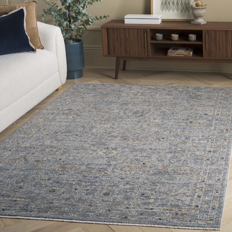 Antique Patina ANP656 Machine Made Loomed Area Rug - Blue/Ivory - 5'-3" X 7'-7" - Safavieh