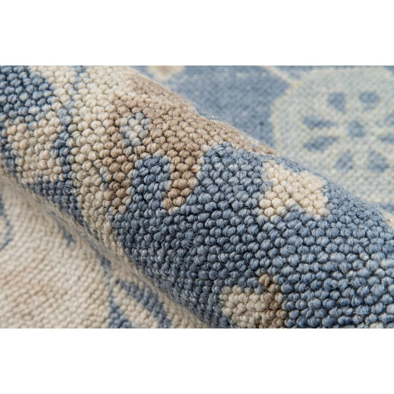 Momeni 6'6"x9' Anatolia Kylee Medallion Machine Loomed Area Rug Light Blue: Wool & Nylon, Low Pile, Indoor Use
