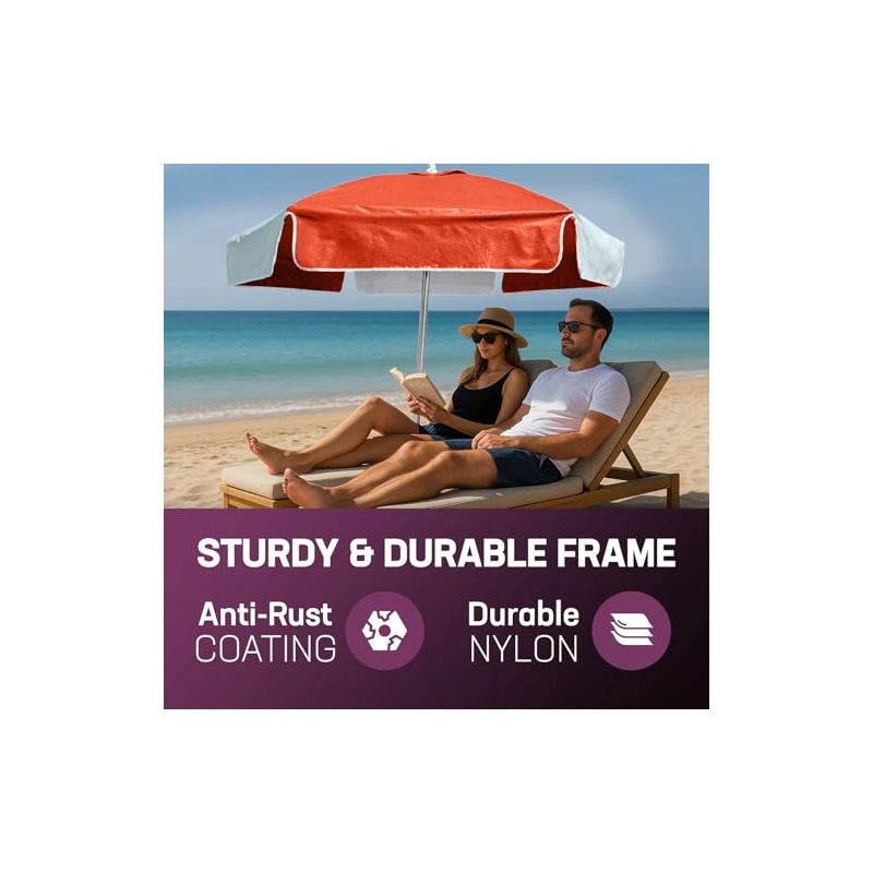 Kemp USA 6' Umbrella, Red / White