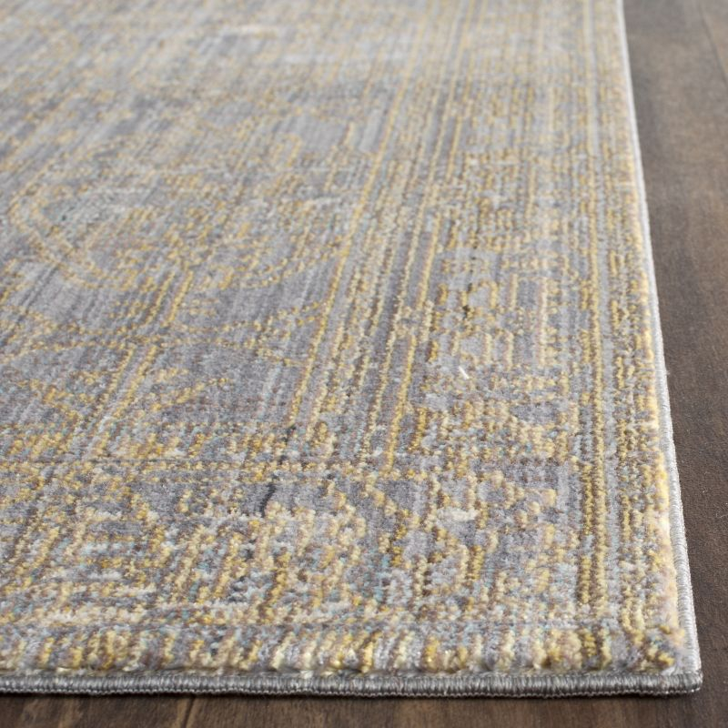 Valencia VAL104 Power Loomed Indoor Area Rug - Grey/Gold - 6'7"x6'7" - Safavieh