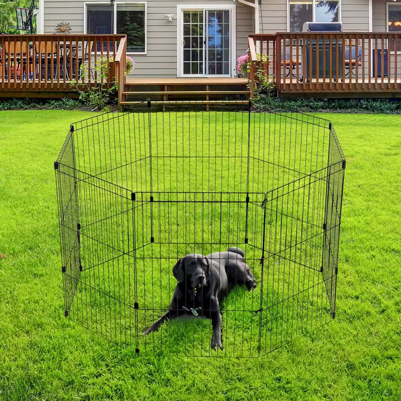 IRIS USA 36" Exercise 8 Panel Wire Metal Pet Playpen for Dog,Cat