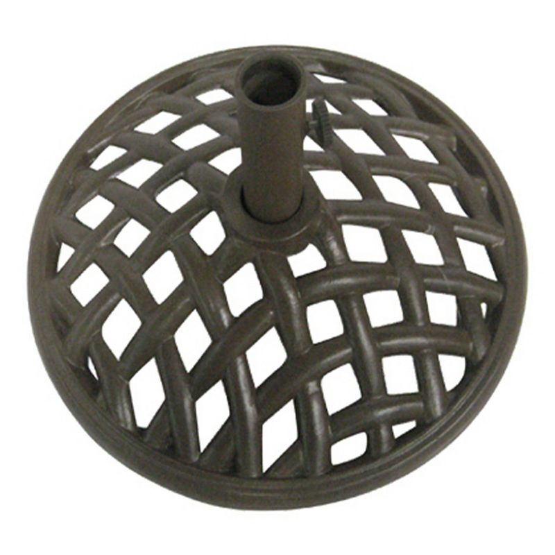 Four Seasons Courtyard Brookfield 19 Inch Round Base for 2 Inch Umbrella Poles to Shade Outdoor Backyard Gardens, Patios, and Porches, Espresso