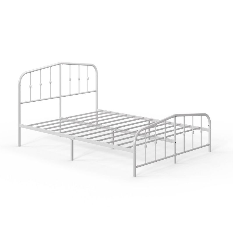 Zinus Queen Heidi Metal Platform Bed Frame White: Contemporary Style, Steel Construction, No Box Spring Needed, Max 700 lbs