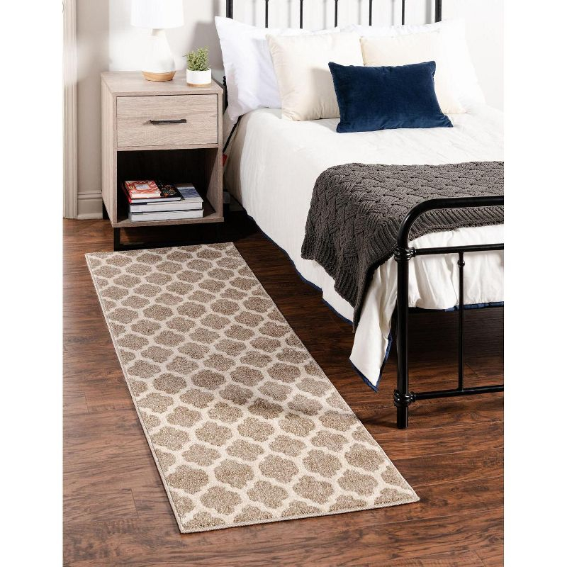Unique Loom 2' 7 x 8' 0 Trellis Philadelphia Light Brown Area Rug
