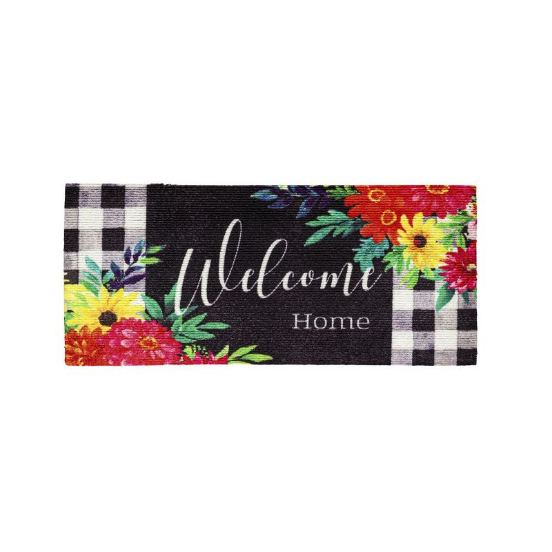 Evergreen Summer Bloom Textured Sassafras Indoor Outdoor Switch Doormat 1'10"x10" Multicolored