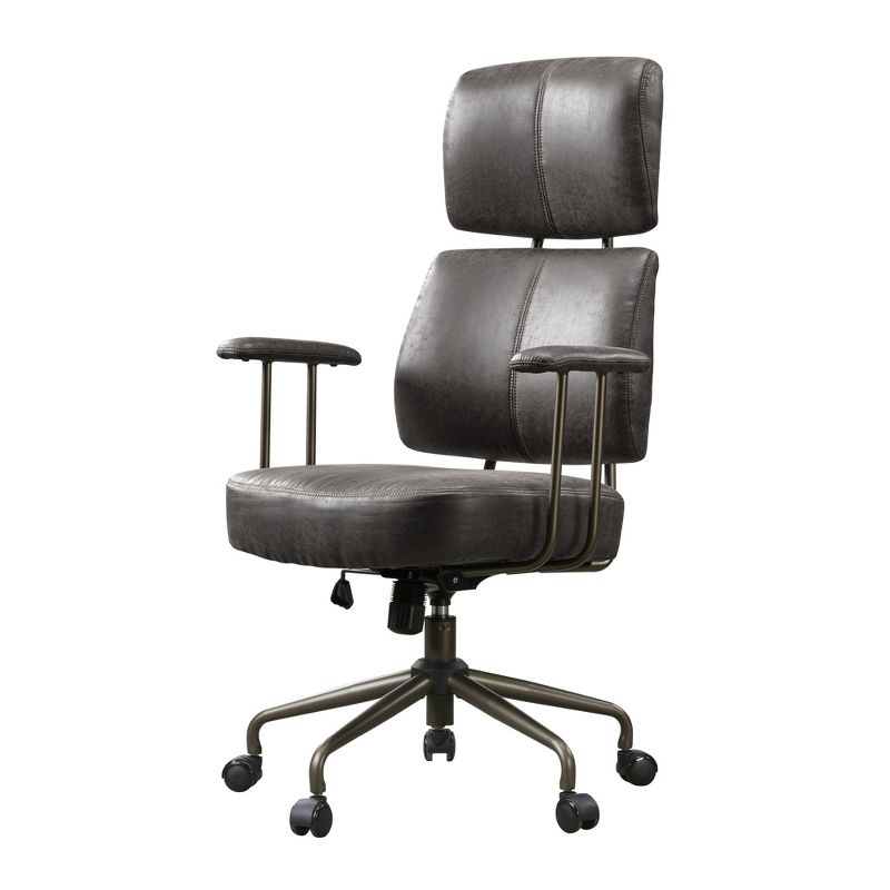Cameron, Faux Suede Fabric High Back Office Chair ,27" D x 30.75" W x 46"-50.75" H,Gray