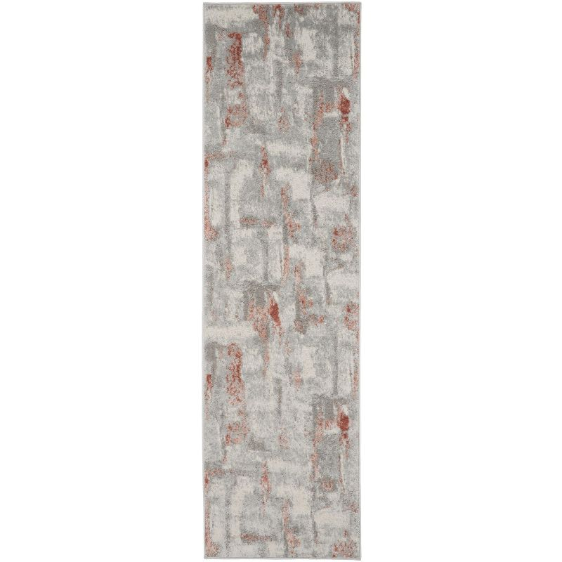 Nourison Elation Ultra Modern Indoor Rug Grey Brick 2'3" x 7'6"