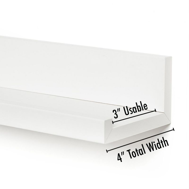 Americanflat Set of Three 14 Inch Floating Wall Shelves - White