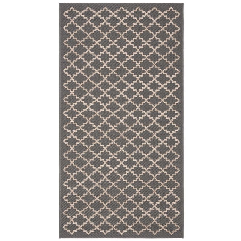 Courtyard CY6919 Power Loomed Indoor and Outdoor Accent Rug - Anthracite/Beige - 2'7"x5' - Safavieh