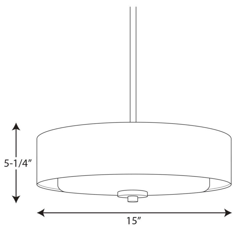 Progress Lighting, Invite Collection, 3-Light Semi-Flush Mount, Brushed Nickel, Sheer Mylar Shade